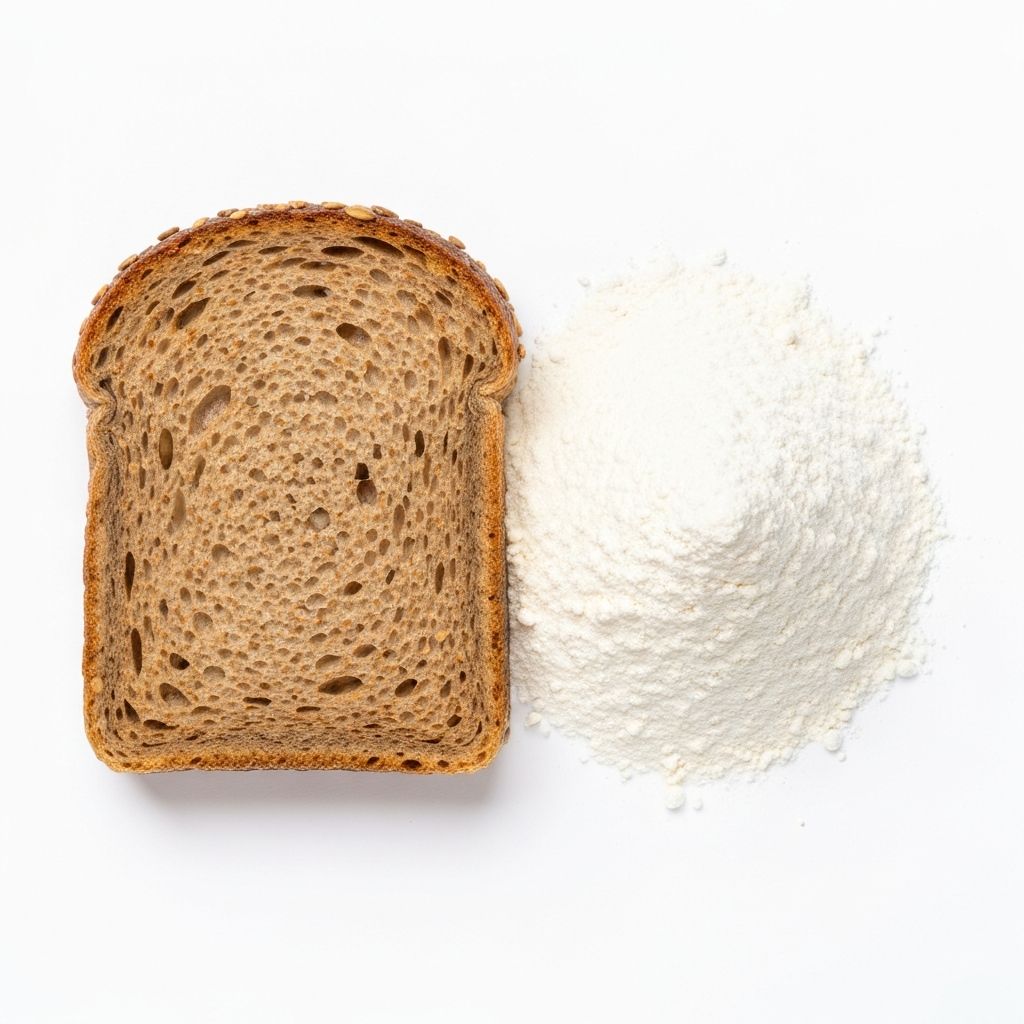 Comparison of whole grain and refined grain side by side